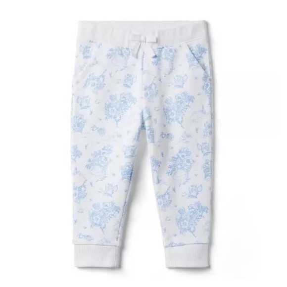 NWT Janie & Jack Alice in Wonderland Sweatpants Blue White Girls Size 5 - Picture 1 of 5